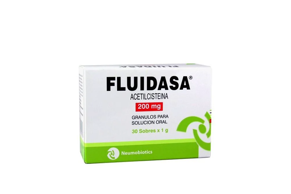 FLUIDASA - Granulos para solucion oral caja x 30 sobres x 1 g - 200 mg