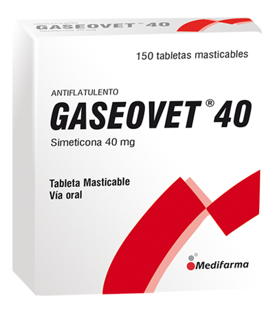 GASEOVET 40 - Tab. mast. caja x 150 - 40 mg