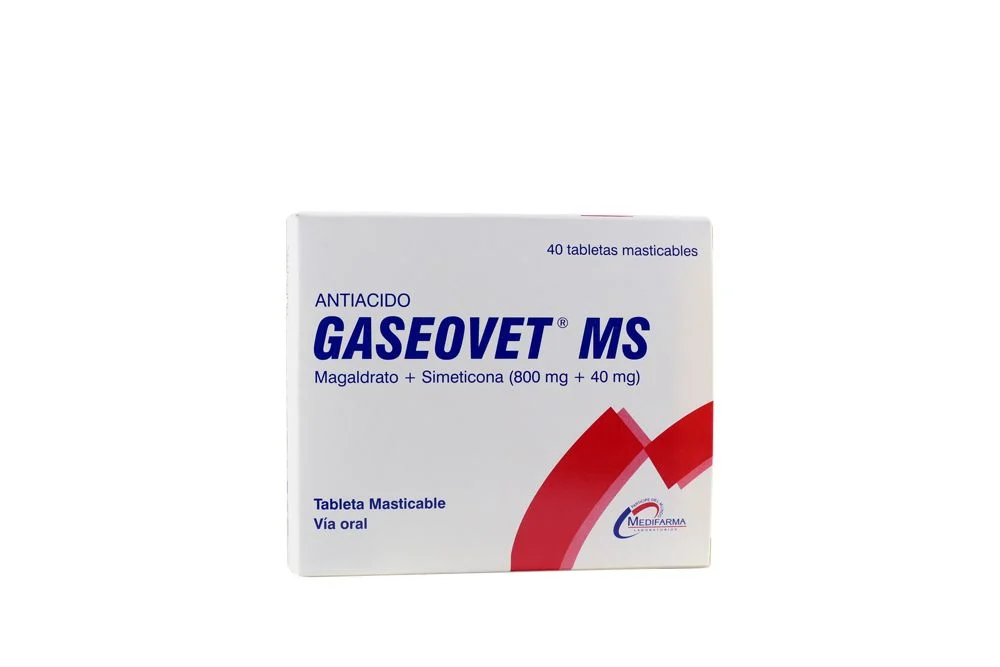 GASEOVET MS - Tab. mast. caja x 40 - 800 mg + 40 mg