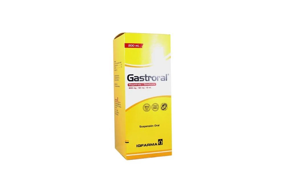 GASTRORAL - Suspension oral x 200 mL - 800 mg + 60 mg / 10 mL