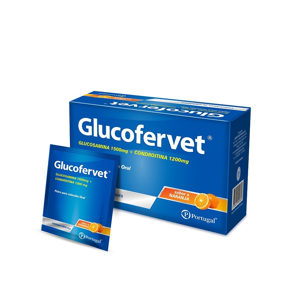 GLUCOFERVET - Polv. sol. oral x 4.6 g - SABOR NARANJA - 1500 mg + 1200 mg