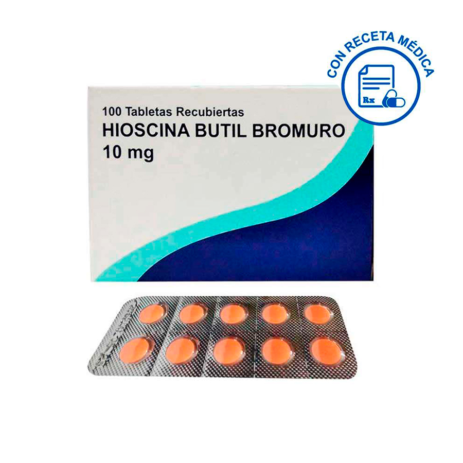 HIOSCINA BUTIL BROMURO - Tab. Recu. caja x 100  - 10 mg