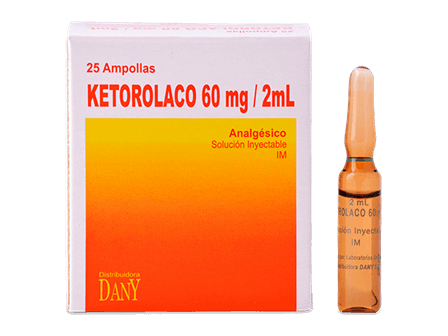 KETOROLACO - Sol. Inyec. Amp. via I.M. caja x 25 - 60 mg / 2 mL