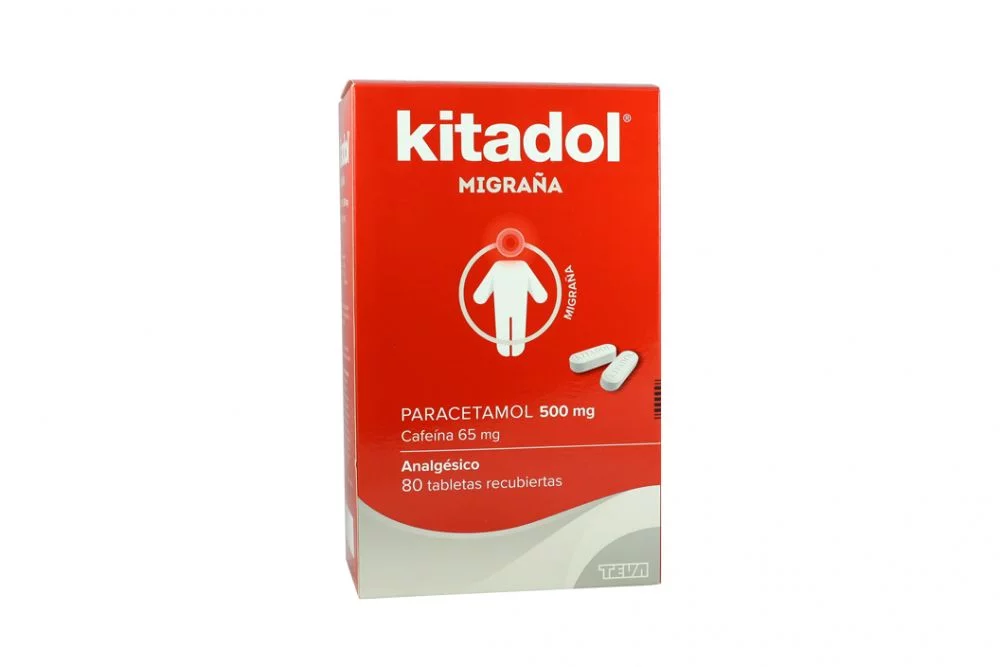 KITADOL MIGRAÑA - Tab. rec. caja x 80 (40 sobres x 2 c/u) - 500 mg + 65 mg