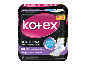 KOTEX - Toallas femeninas KOTEX - NOCTURNA x 8 unidades