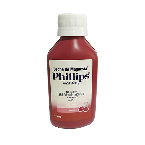 LECHE DE MAGNESIA PHILLIPS - Sabor CEREZA Fco. x 120 mL - 400 mg / 5 mL