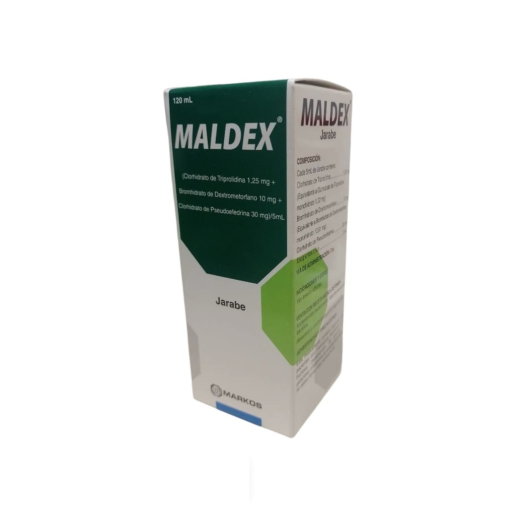 MALDEX - Jarabe x 120 mL - 10mg + 1.25 mg + 30 mg x 5 mL