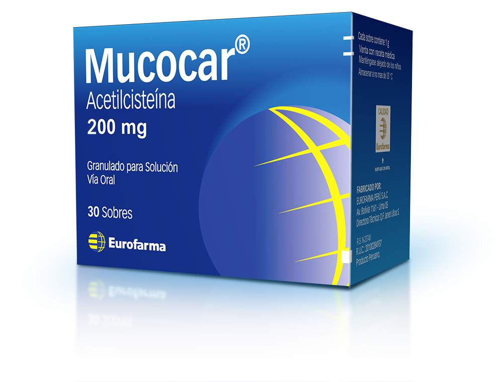 MUCOCAR - Granulos para solucion oral caja x 30 sobres - 200 mg