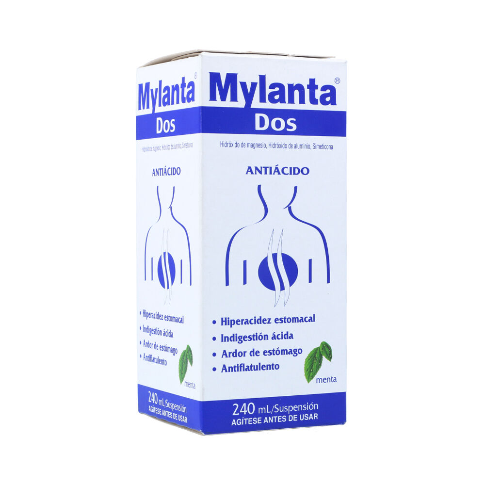 MYLANTA DOS ANTIACIDO - Suspension x 240 mL - 8 g + 8 g + 0.6 g