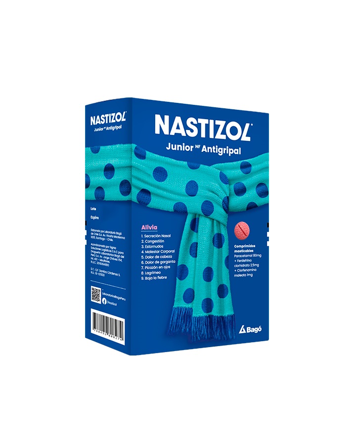 NASTIZOL  COMPOSITUM JUNIOR NF - Comp. Mastic. caja x 150 - SABOR TUTIFRUTI - 80 mg + 1.0 mg + 2.5 mg