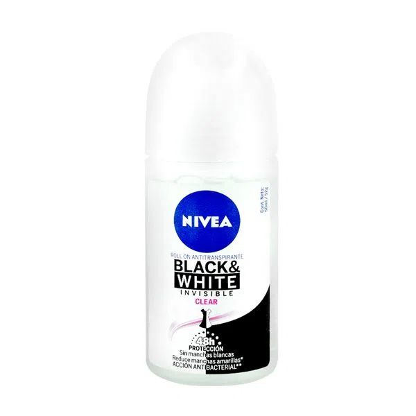 NIVEA BLACK &amp; WHITE - Roll on antitranspirante INVISIBLE CLEAR 48 HRS x 50 mL