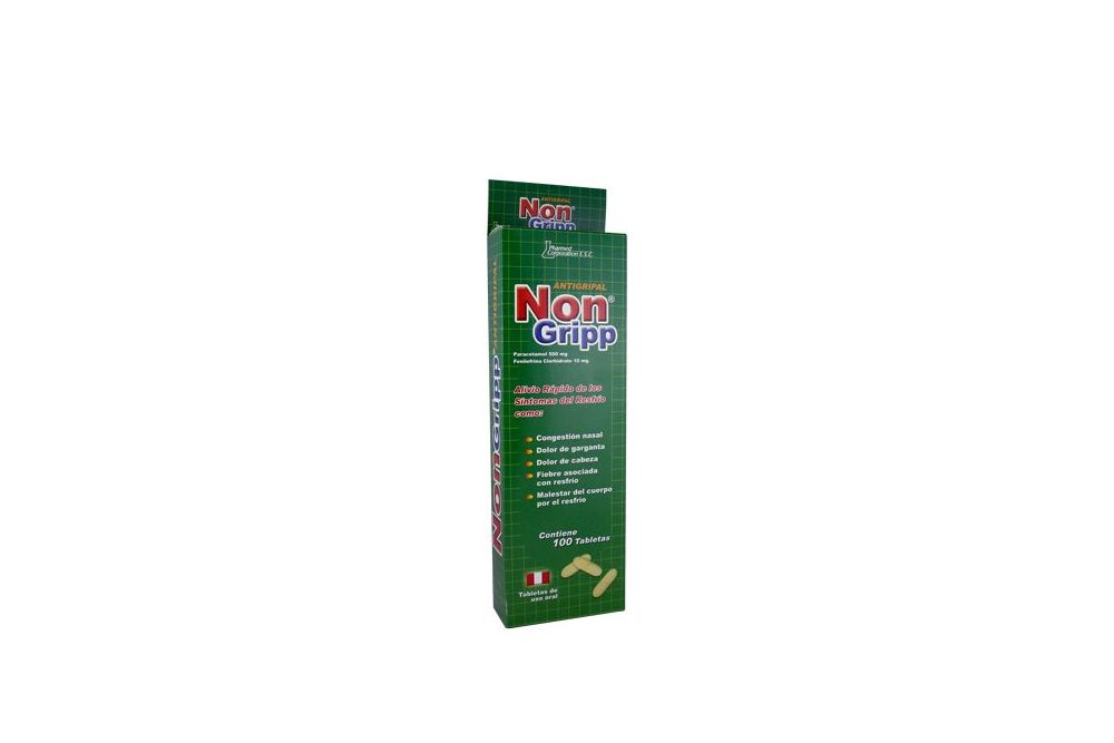 NONGRIPP - Tab. recub. caja x 100 - 500 mg + 10 mg