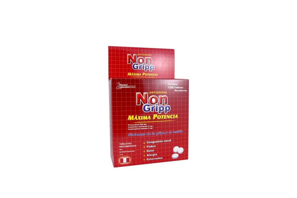 NONGRIPP MAXIMA POTENCIA - Tab. recub. caja x 120 - 500 mg + 5 mg + 2 mg