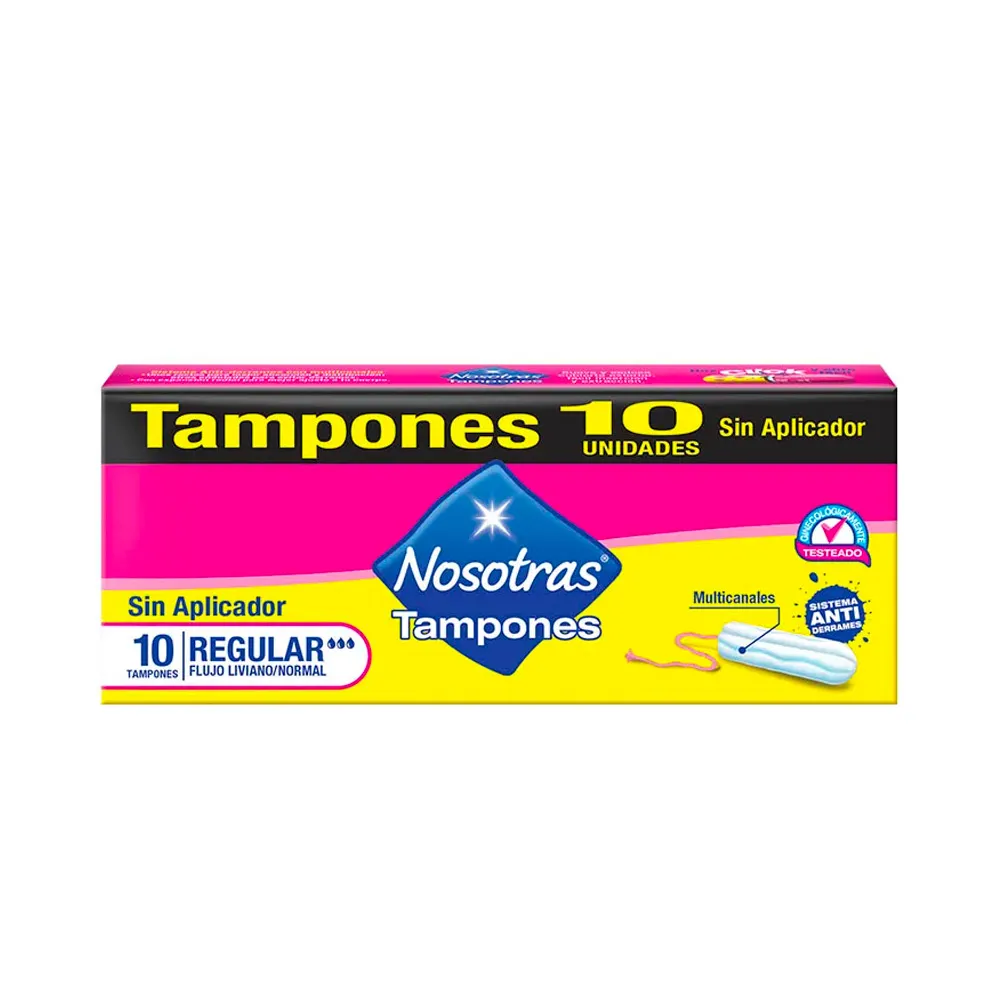 NOSOTRAS TAMPONES - Tampones intimos NOSOTRAS - REGULAR / flujo liviano - normal caja x 10 unidades