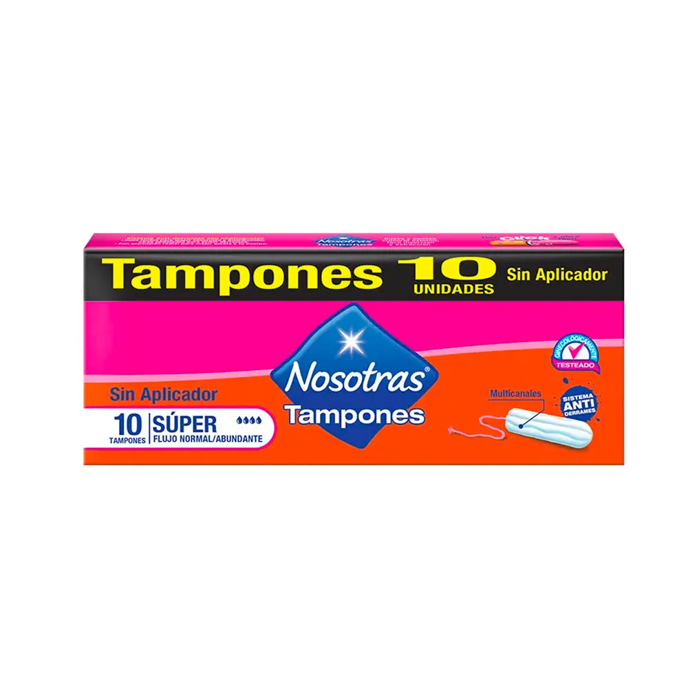 NOSOTRAS TAMPONES - Tampones intimos NOSOTRAS - SUPER / flujo normal - abundante caja x 10 unidades