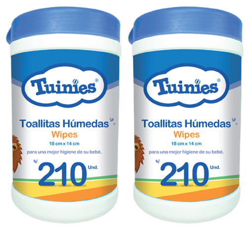 OFERTA TUINIES - 2 x 1 - Toallitas humedas WIPES x 210