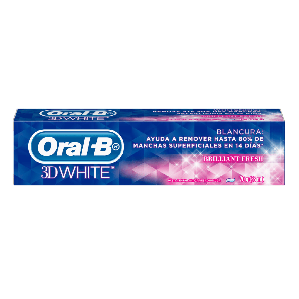 ORAL B 3D WHITE - Pasta dental Anticaries con fluor 53 mL / 70 g