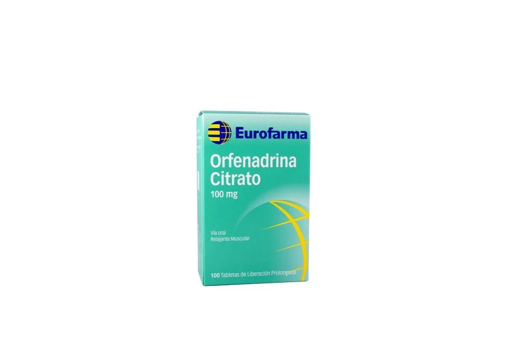 ORFENADRINA CITRATO EUROFARMA - Tab. liberc. Prolong. caja x 100 - 100 mg