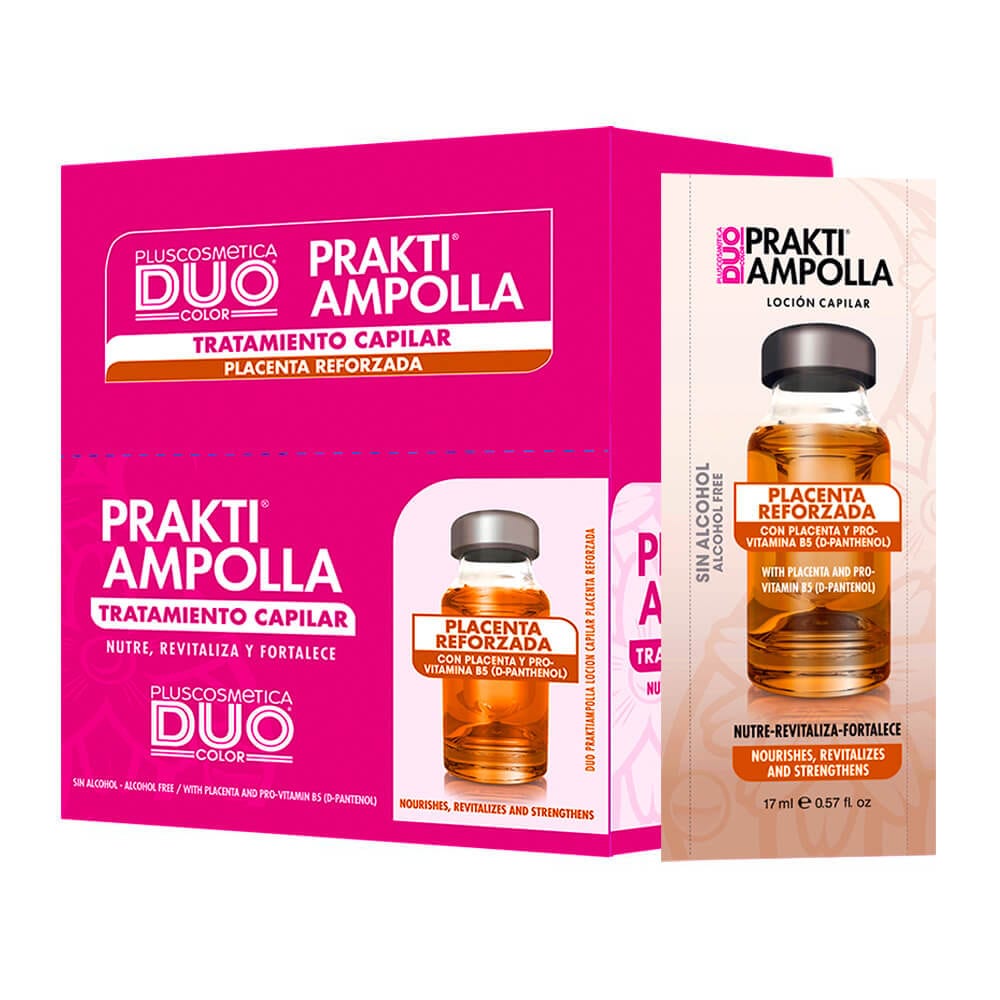 PRAKTI AMPOLLA - Placenta Reforzada y PRO Vitamina B5 (D - Panthenol) x 17 mL