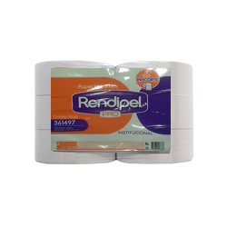 RENDIPEL PRO - Papel higienico doble hoja - 100 m x rollo - paquete x 6 rollos