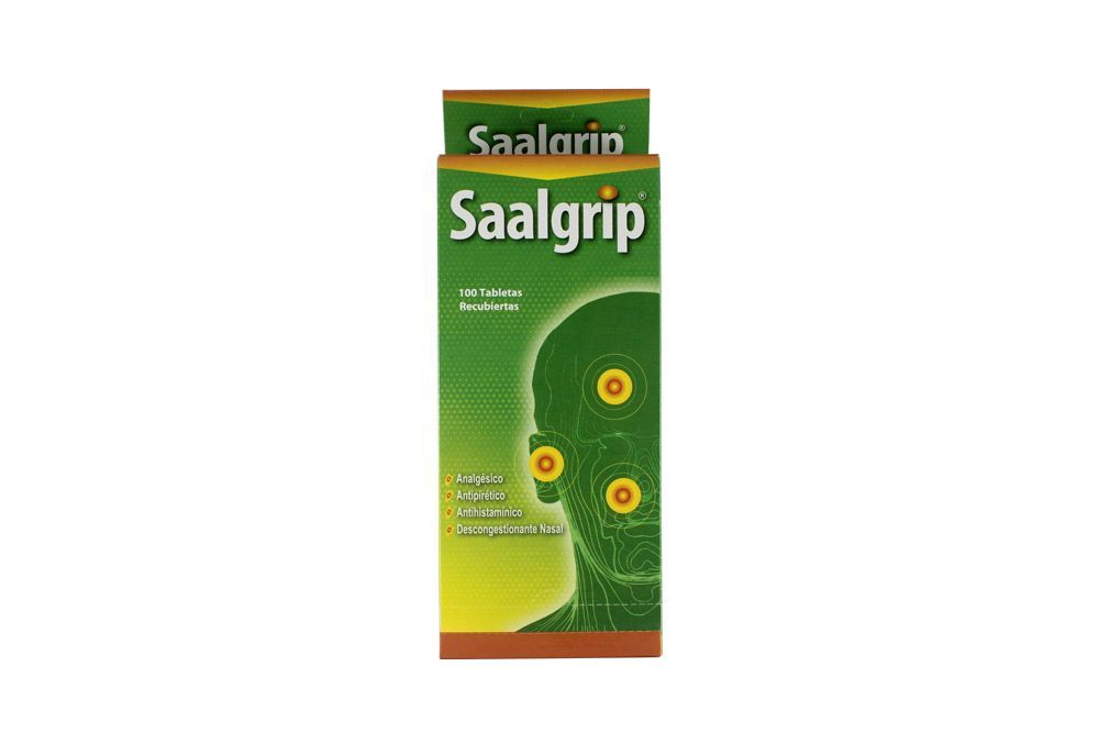 SAALGRIP - Tabletas recubiertas caja x 100 - 500 mg + 5 mg + 2 mg