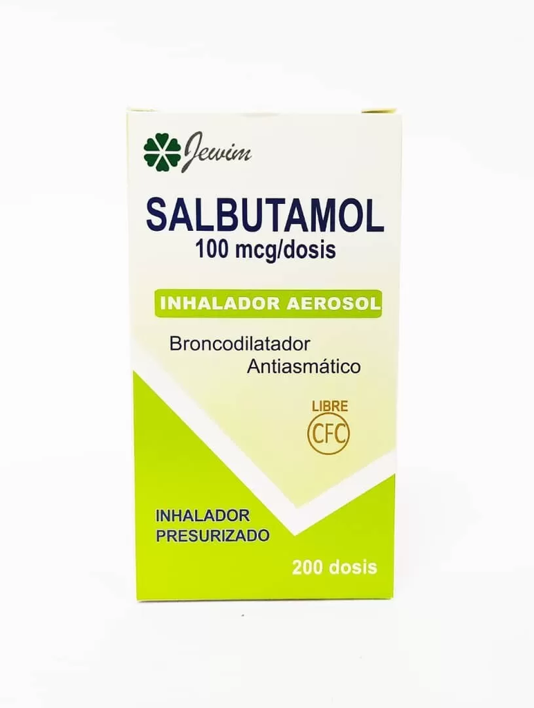 SALBUTAMOL JEWIN - Inhalador Aerosol 100 mcg / dosis - 200 dosis - 10 mL