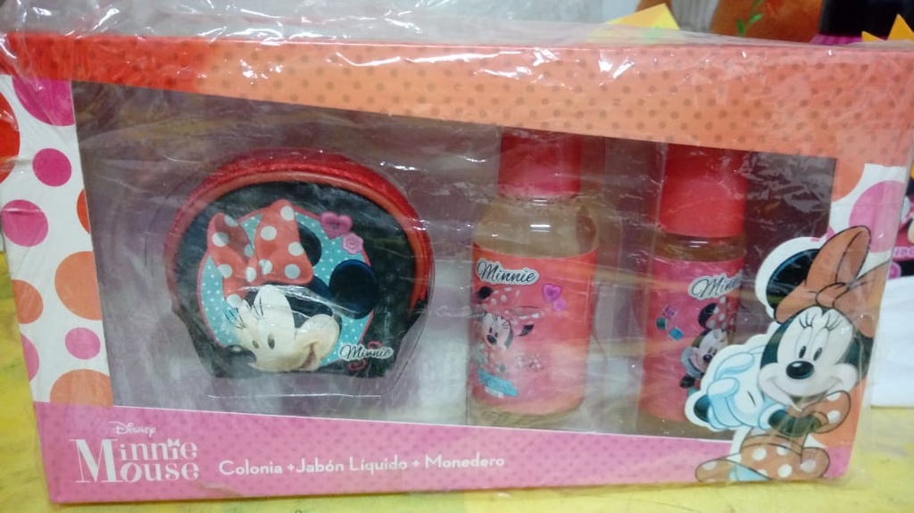 SET MINNIE MOUSE - Set COLONIA + JABON LIQUIDO + MONEDERO MINNIE MOUSE x 50 mL / 30 mL