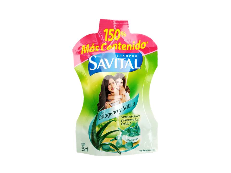 SHAMPOO SAVITAL - Shampoo SAVITAL con colageno y sabila x 36 mL