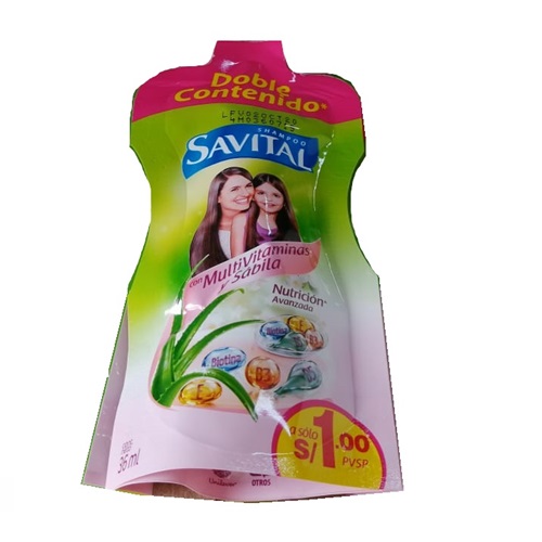 SHAMPOO SAVITAL - Shampoo SAVITAL con multivitaminas y sabila x 36 mL