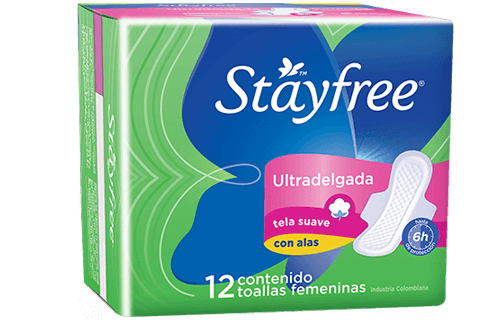 STAYFREE - Toallas femeninas STAYFREE - ULTRADELGADA con alas x 12