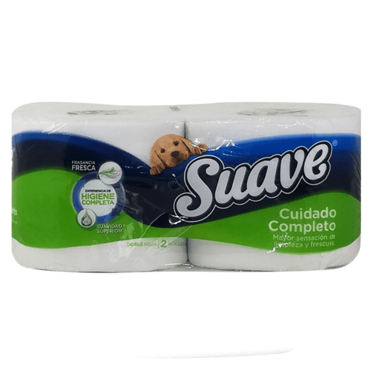 SUAVE - Papel higienico CUIDADO COMPLETO - DOBLE HOJA - 20 metros x 2 ROLLOS