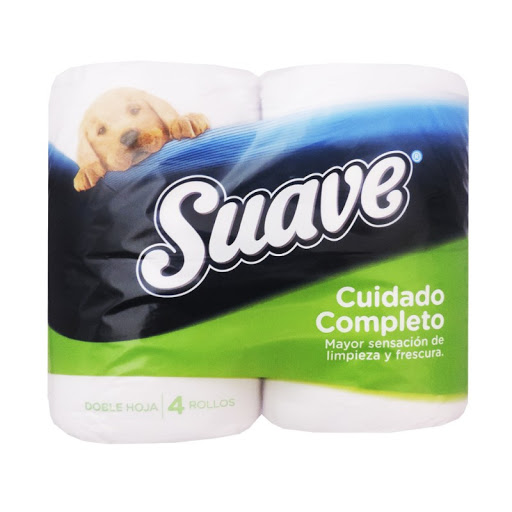 SUAVE - Papel higienico CUIDADO COMPLETO - DOBLE HOJA 20 metros x 4 ROLLOS