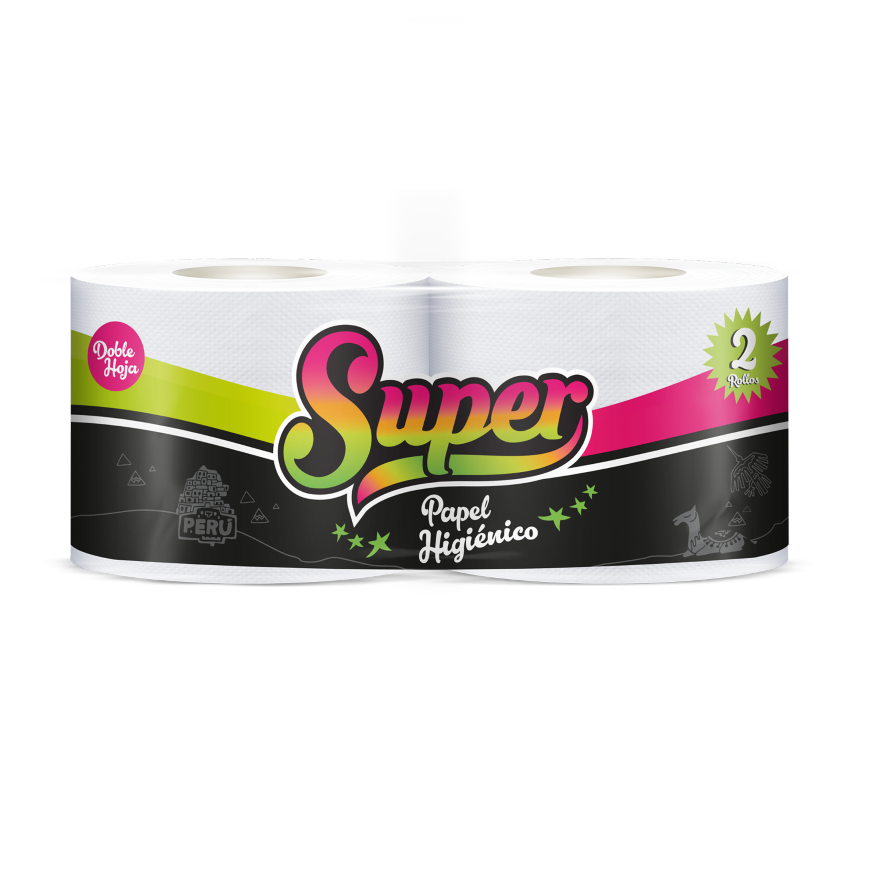 SUPER - Papel higienico CLASICO DOBLE HOJA - 20 metros x 2 ROLLOS