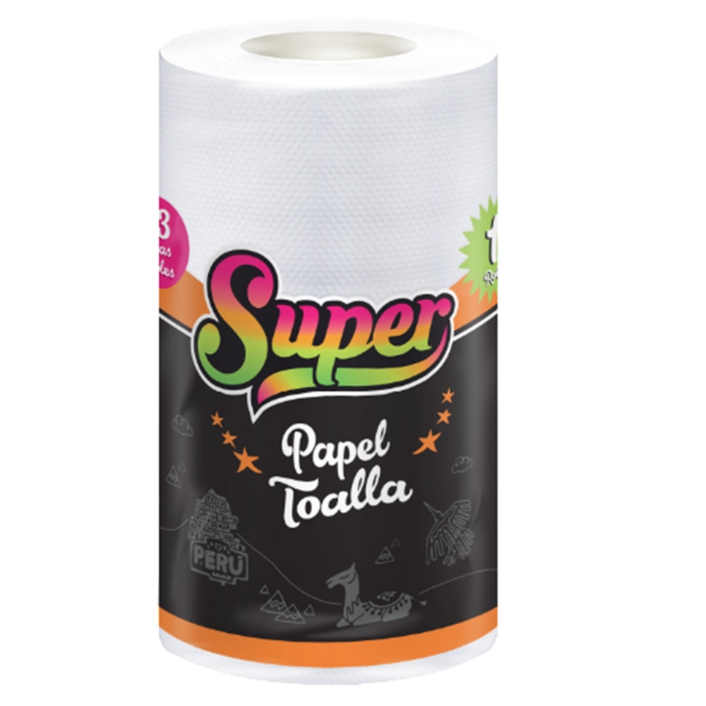 SUPER - Rollo de papel toalla de 53 hojas