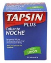 TAPSIN PLUS CALIENTE NOCHE - Sob. x 5 g - caja x 60 - SABOR LIMON - 650 mg + 4 mg + 20 mg