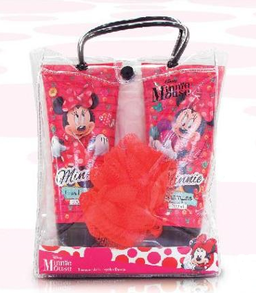 TUINIES SET DISNEY MINNIE MOUSE - Set MINNIE MOUSE Shampoo + Jabon Liquido + Esponja de bano x 200 mL