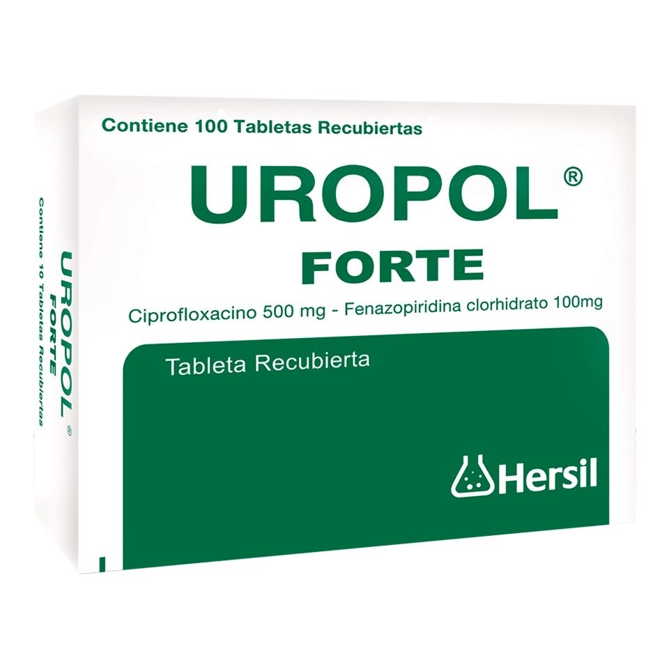 UROPOL FORTE - Tab. rec. caja x 100 - 500 mg + 100 mg