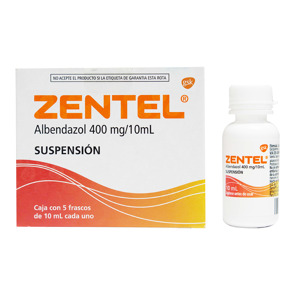 ZENTEL - Susp. Fco. x 10 mL caja x 5 - 400 mg / 10 mL