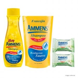 [BABY AMMENS OFERTA] BABY AMMENS OFERTA - Oferta BABY AMMENS Frasco Shampoo ORIGINAL x 400 mL + Frascojin Shampoo ORIGINAL x 400 mL + Jabon cremoso para bebes BABY AMMENS MANZANILLA - 80 g x 2 unidades