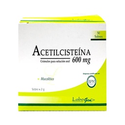 [ACETILCISTEINA] ACETILCISTEINA - Granulados para solucion oral caja x 50 sobres x 2 g - 600 mg