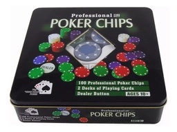 [POKER CHIPS] POKER CHIPS - Juego didacticos POKER CHIPS PROFESSIONAL en lata