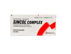 [SINCOL COMPLEX] SINCOL COMPLEX - Solucion inyectable via I.M. - I.V. caja x 2 ampollas x 2 mL c/u - 100 mg / 2 mL + 15 mg / 2 mL