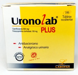 [URONOLAB PLUS] URONOLAB PLUS - Tabletas recubiertas caja x 100 - 500 mg + 100 mg