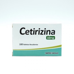 [CETIRIZINA SHERFARMA] CETIRIZINA FARMINDUSTRIA - Tabletas recubiertas caja x 100 - 10 mg (copiar)