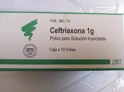 [CEFTRIAXONA LABOT] CEFTRIAXONA - Polvo para solucion inyectable via I.V. - I.M. caja x 10 - 1 g (copiar)