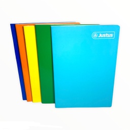 CUADERNO A4 - Cuaderno A4 JUSTUS engrapado - colores enteros surtidos - con stickers x 80 hojas