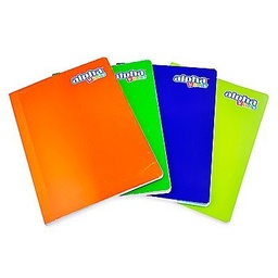 CUADERNO A4 - Cuaderno A4 ALPHA engrapado - colores enteros surtidos - con stickers x 80 hojas
