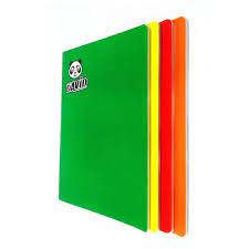 CUADERNO A4 - Cuaderno A4 JUSTUS engrapado - colores enteros surtidos - con stickers x 80 hojas (copiar)