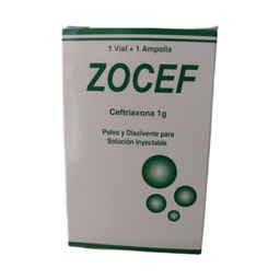 [ZOCEF] CEFTRIMAX - Polvo para solucion inyectable - 1 vial + 1 ampolla solvente x 3.5 mL via I.M. - 1 g (copiar)