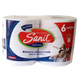 [SANIT] SANIT - Papel higienico DOBLE HOJA DUO x 6 ROLLOS